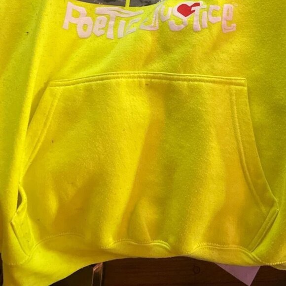 Vintage Tupac "Poetic Justice" oversized hoodie yellow size Mens 2XL - Picture 4 of 4